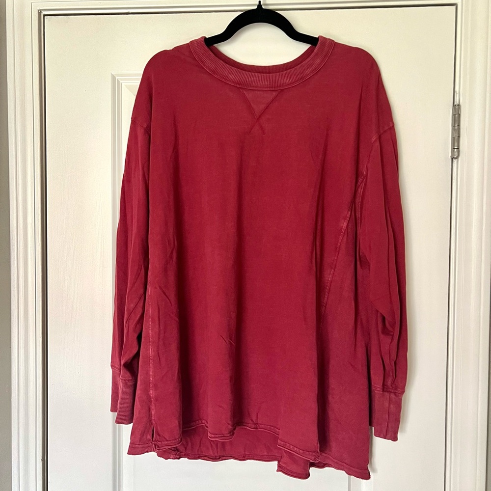 Aerie Red Long Sleeve Tee